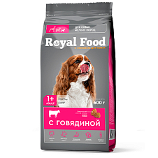 Сухой корм для собак мелких пород с Говядиной ТМ "Royal Food" 0,6 кг (пакет)