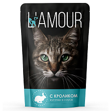 Корм для кошек с Кроликом в соусе ТМ "L’AMOUR" 0,075 кг (пауч-пакет)