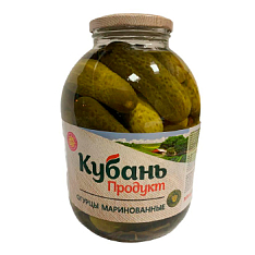 КУБАНЬ ПРОДУКТ огурцы маринованные ст.б. 3000г