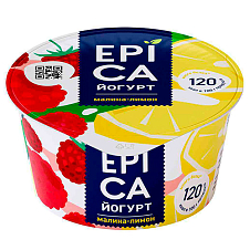 Йогурт EPICA с малиной и лимоном 4,8% 130г