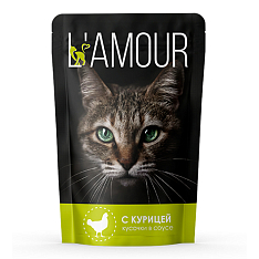 Корм для кошек с курицей в соусе ТМ "L’AMOUR" 0,075 кг (пауч-пакет)