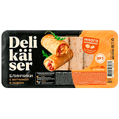 Delikaiser Блинчики с ветчиной и сыром ЗАМ 420г/12шт