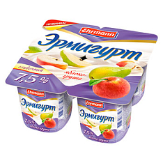 Эрмигурт сливочный продукт йог. пастер. Яблоко-Груша 7,5% 100г