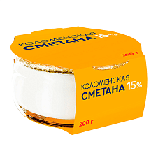 Сметана Коломенская 15%ж 200г/4 Стекло