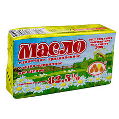 Масло Традиционное ГОСТ сладко-слив. несол. мдж. 82,5% 200г/20шт/Юговской