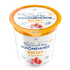 Йогурт Коломенский Земляника с массовой долей жира 2,5% 125г