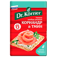 Хлебцы Ржаные с кориандром и тмином 0,1кг Dr.Korner