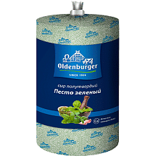 Сыр полутв. Oldenburger Песто зеленый 45%, высокий цилиндр, вес 1,15кг/4,6кг/Бобровский