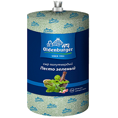 Сыр полутв. Oldenburger Песто зеленый 45%, высокий цилиндр, вес 1,15кг/4,6кг/Бобровский