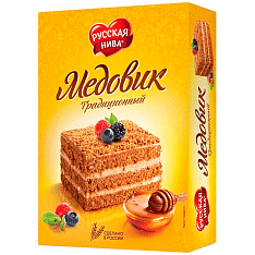 Торт "Медовик" классический 0,34кг (12 шт) Хлебпром