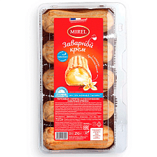 Пирожные эклеры с классическим заварным кремом 0,21кг*10шт ТМ Mirel