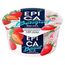 Йогурт EPICA BOUQUET с клубникой и экстрактом розы 4,8% 130г