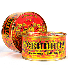 Свинина туш. "ХОХЛОМА" в/с ГОСТ 325г 97,4% мяса