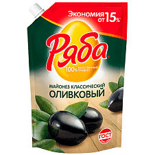 Майонез Классический Оливковый 67% 630г/16шт/ТМ Ряба
