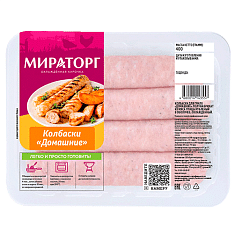 Колбаски Домашние, охл, 400г/8шт/МИРАТОРГ