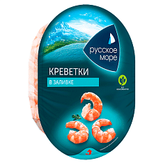 Рыбное кулинарное изделие Мясо креветки в заливке "Русское море" 180г