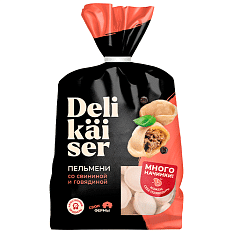 Delikaiser Пельмени со свининой и говядиной ЗАМ 700г/6шт