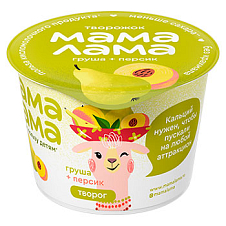 Творог Мама Лама с персиком и грушей 3,8% 100г