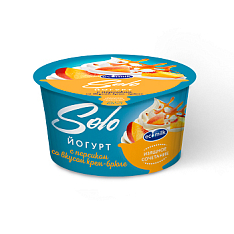 Йогурт Экомилк Соло 4.2% 130г стакан с персиком и со вкусом крем-брюле