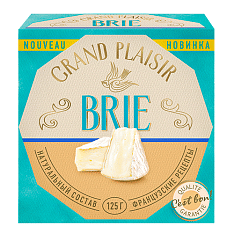 Сыр с бел. плесенью Grand Plaisir Бри 50%, 125г/6шт/Белебеевский МК