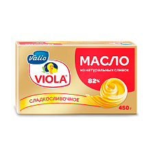 Масло сладкосливочное фасованное Viola, мдж 82%, 450г
