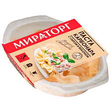 Паста Карбонара с сыром и беконом, охл, 260г/4шт/МИРАТОРГ