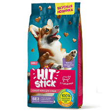 Сухой корм для собак для всех пород с Говядиной ТМ Hitstick, пакет 0,6кг/10шт.