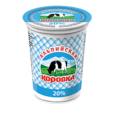 Мол. продукт Альпийская Коровка с з.м.ж.20% 500г (произв. по тех. сметаны)