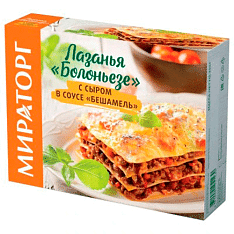 Лазанья Болоньезе с сыром в соусе Бешамель ЗАМ, 350г/6шт/МИРАТОРГ