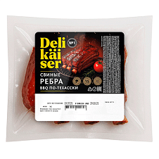 Delikaiser Ребра BBQ по-техасски в/у, вес ~350г/~2,1кг (НДС 20%)