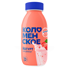 Йогурт «Коломенский» из цельного молока «КЛУБНИКА» с массовой долей жира от 3,4% до 4,5% 260г/4 бут.