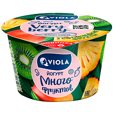 Йогурт VIOLA Very Berry с тропическими фруктами. мдж 2,6%, 180г