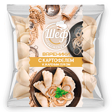 Вареники с картофелем и жареным луком, ЗАМ, 700г/10шт/Шеф Рекомендует