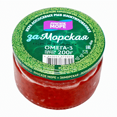 Икра лососевых рыб имитированная ЗАМОРСКАЯ "Лунское море" 200г ст/б Лунское море