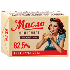 Масло сливочное "Традиционное" м.д.ж. 82,5% в/с ГОСТ 180г/Комсомолка