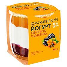 Йогурт Коломенский 5%ж Облепиха-ежевика 170г/4 Стекло