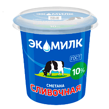 Сметана Сливочная Экомилк 10% 300г