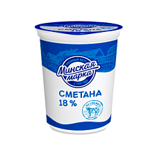Сметана "Минская марка" 18,0% стакан 380 г