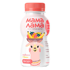 Йогурт питьевой Мама Лама с клубникой и бананом 2,5% 200г