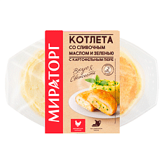Котлеты со сливочным маслом и зеленью с картофельным пюре ЗАМ 260г/6шт/МИРАТОРГ