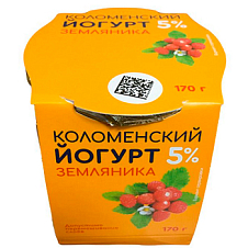 Йогурт Коломенский 5%ж  Земляника 170г/4 Стекло