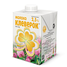 Молоко ультрапаст. 2,5% 0,5л Клеверок