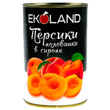 Персики ж/б 425мл/24шт ТМ EKOLAND