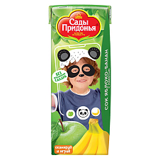 Сок Яблочно-банановый с мякотью восстановленный 0,2л "Сады Придонья"