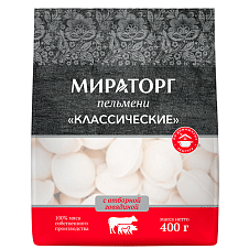 Пельмени Классические ЗАМ, 400г/16шт/МИРАТОРГ