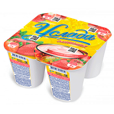 Услада сливочная продукт йог. пастер. 5,0% 95г с соком клубники*24