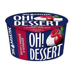 Йогурт Экомилк Oh!Dessert 4,2% 130г стакан (12 шт.) с вишней и черешней