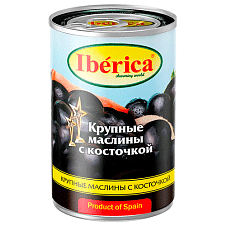 Маслины IBERICA с косточкой 360г/12шт/Испания