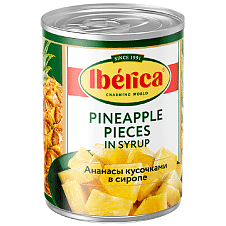 Ананасы IBERICA кольца в сиропе, ж/б, 565г/24шт/Таиланд