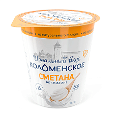 Сметана Коломенская 15%ж 300г/4 Стакан